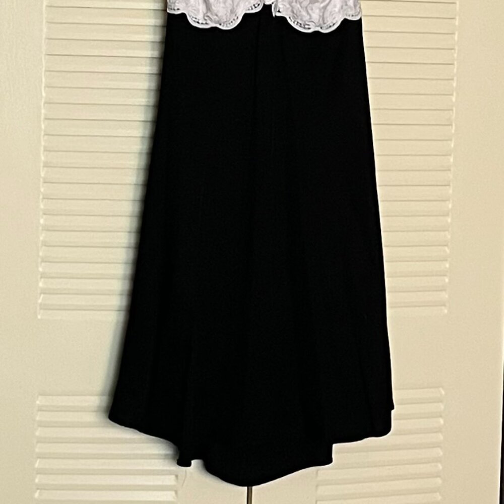 Scott McClintock Black/White Lace Halter Short Evening Dress Size 16 - Picture 2 of 8